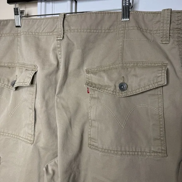 VTG Levi's Cargo Pants Mens 38/30 (40/29) Khaki Loose Straight Baggy Skate Y2K - Picture 6 of 11